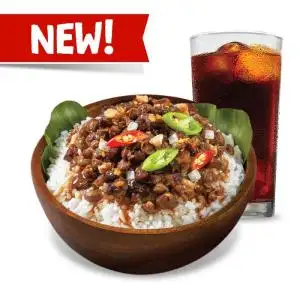Pork Sisig Rice Bowl with Drink